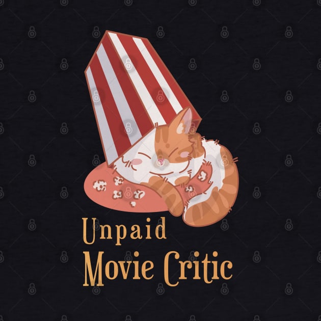 Unpaid Movie Critic - Red and white sleeping cat by Feline Emporium